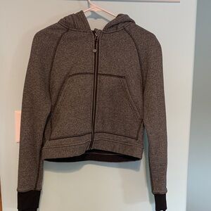 lululemon athletica Gray Zip-Up Hoodie with an extendable lower half